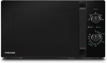 Toshiba MW2-MM20P(BK) - Microondas microondas, 20 l, 800 W, 5 niveles de potencia con práctica función de descongelación, iluminación LED interna/Negro